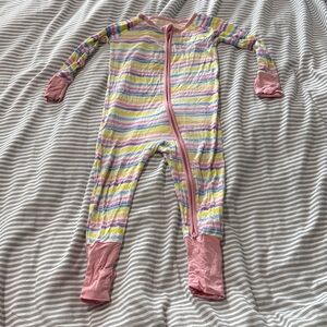 Little Sleepies striped zippy 6-12
